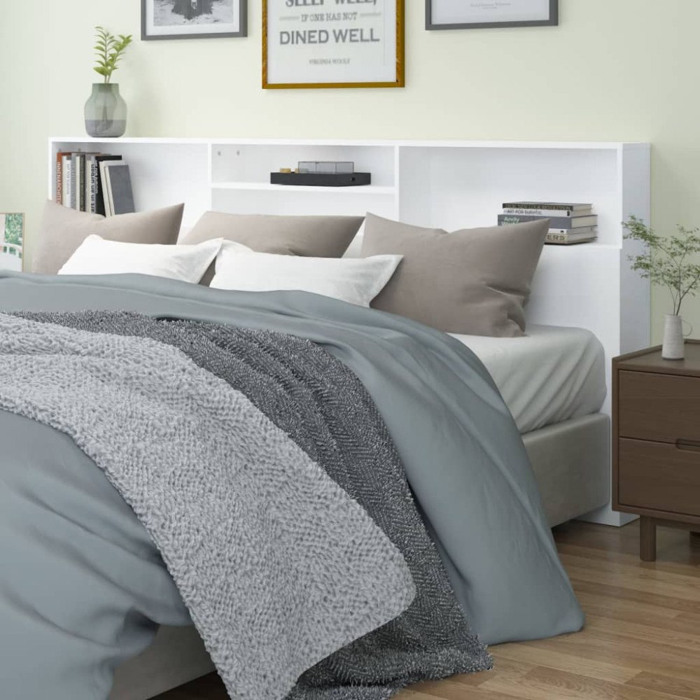 vidaXL Sänggavel med förvaring vit 220x19x103,5 cm