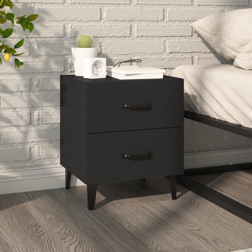 vidaXL Sängbord svart 40x35x47,5 cm