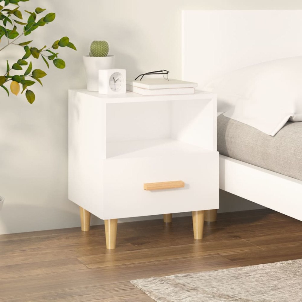 vidaXL Sängbord vit 40x35x47 cm