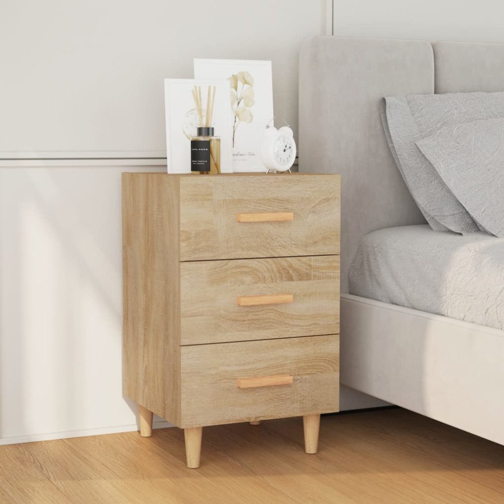vidaXL Sängbord sonoma-ek 40x40x66 cm konstruerat trä