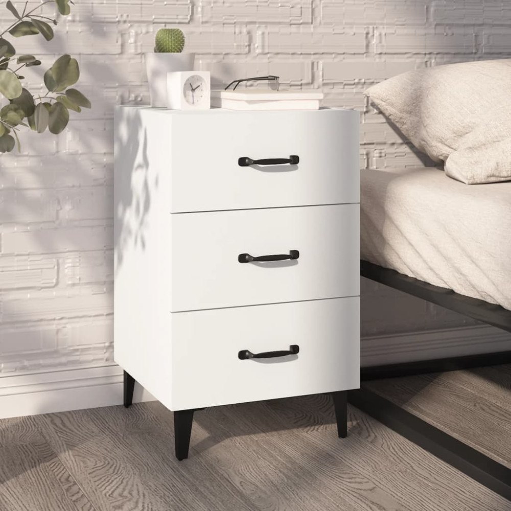 vidaXL Sängbord vit 40x40x66 cm konstruerat trä