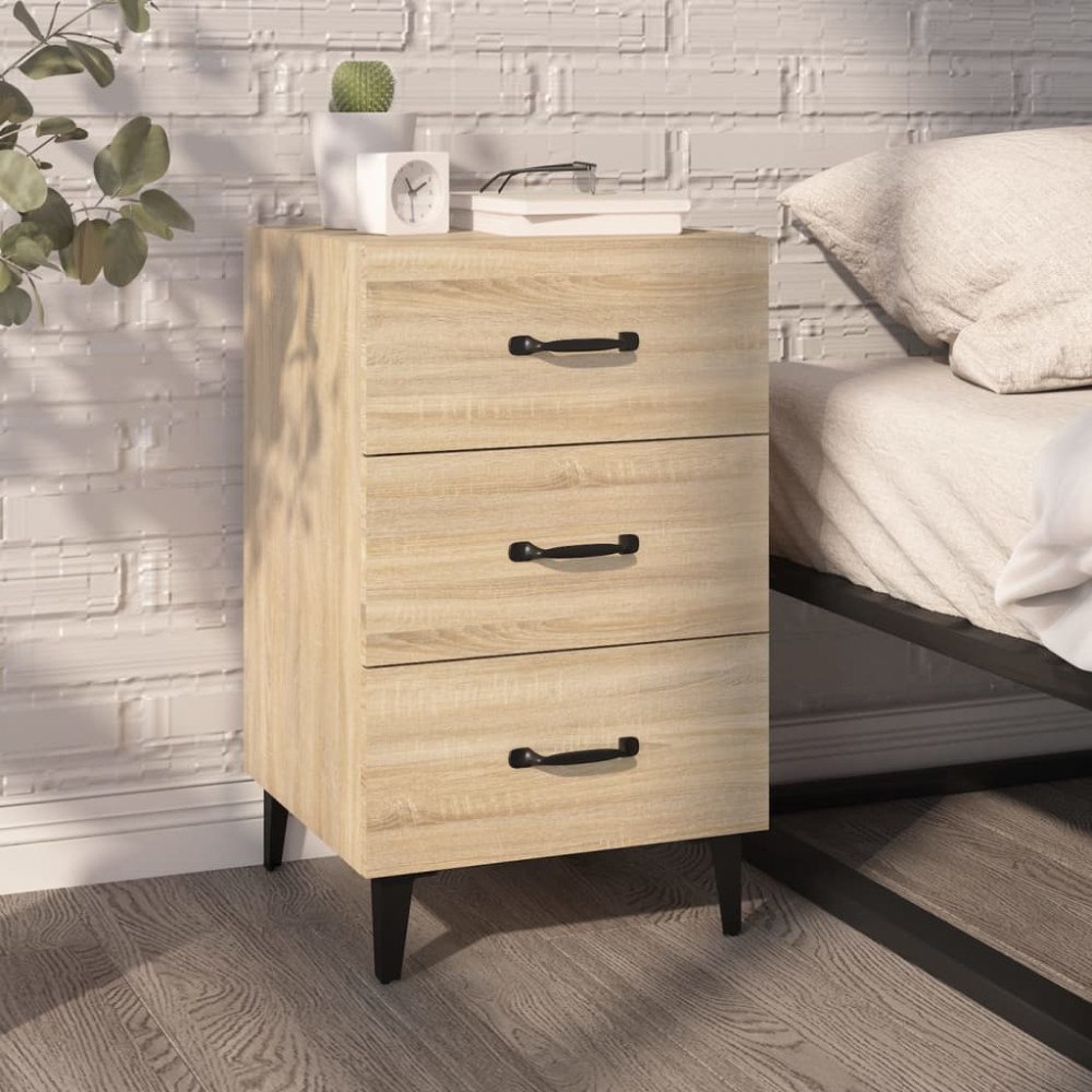 vidaXL Sängbord sonoma-ek 40x40x66 cm konstruerat trä