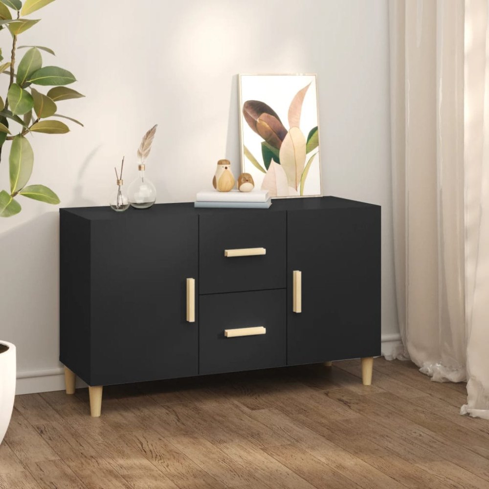 vidaXL Skänk svart 100x36x60 cm konstruerat trä
