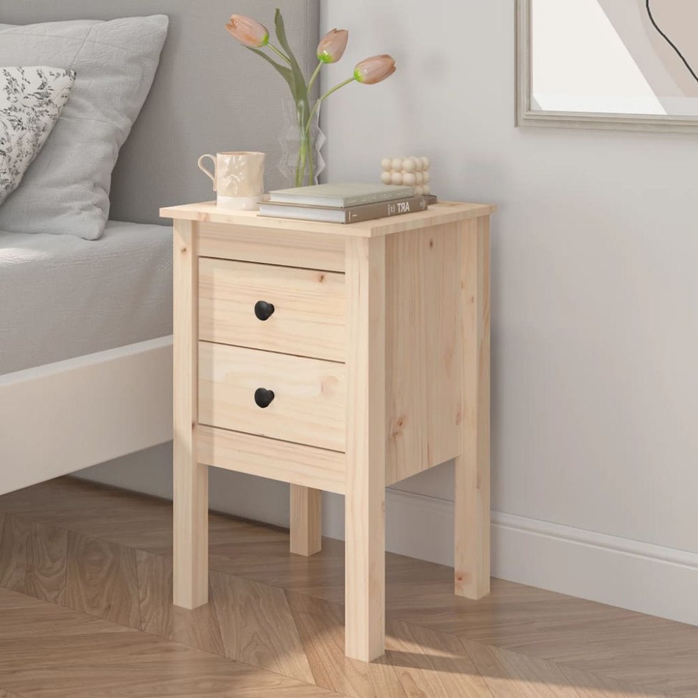 vidaXL Sängbord 40x35x61,5 cm massiv furu