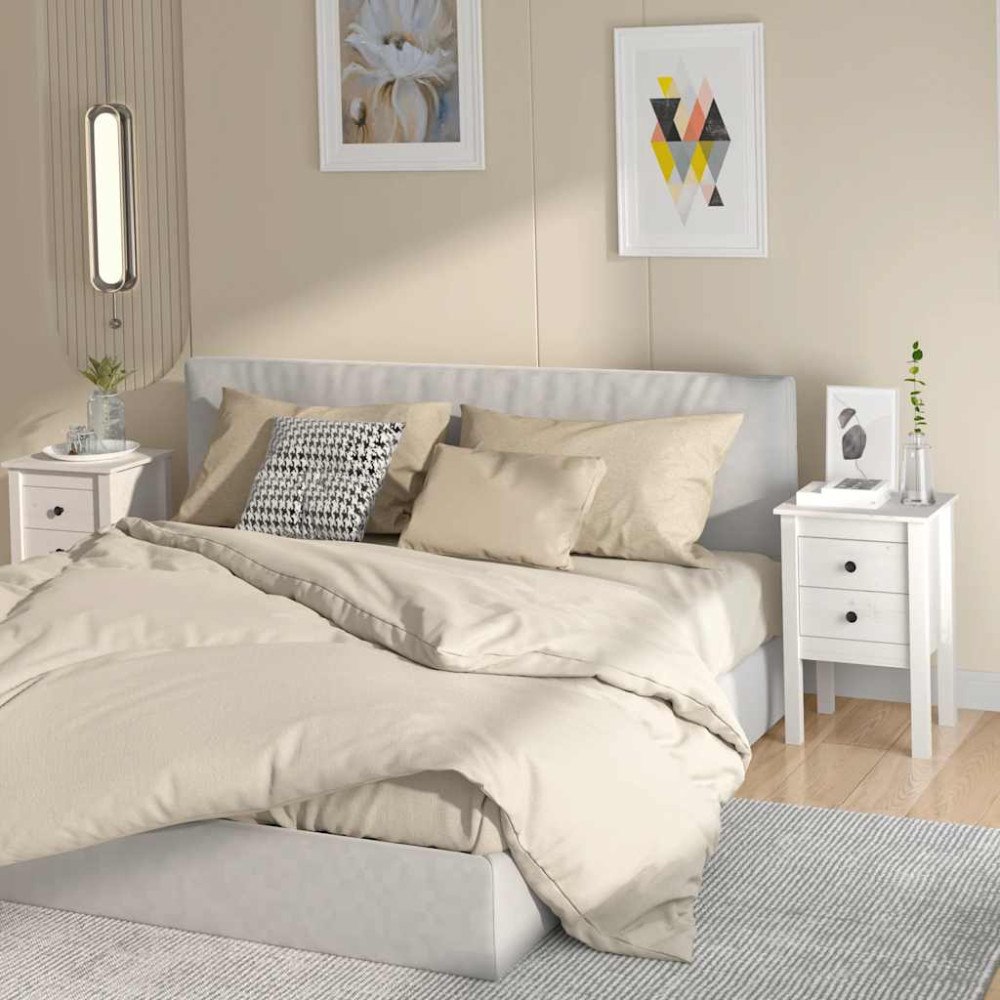 vidaXL Sängbord 2 st vit 40x35x61,5 cm massiv furu