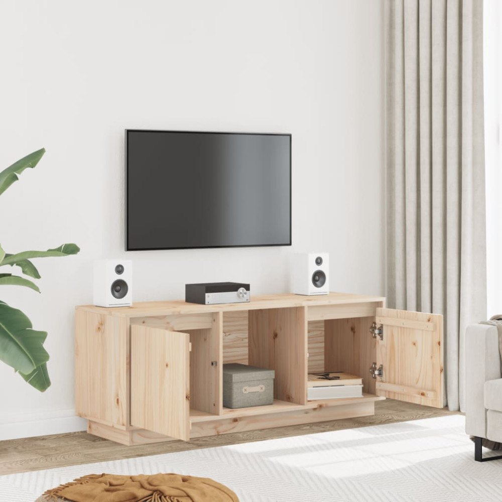 vidaXL Tv-bänk 110,5x35x44 cm massiv furu