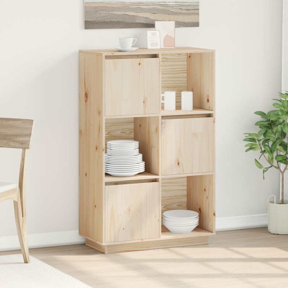 vidaXL Högskåp 74x35x117 cm massiv furu