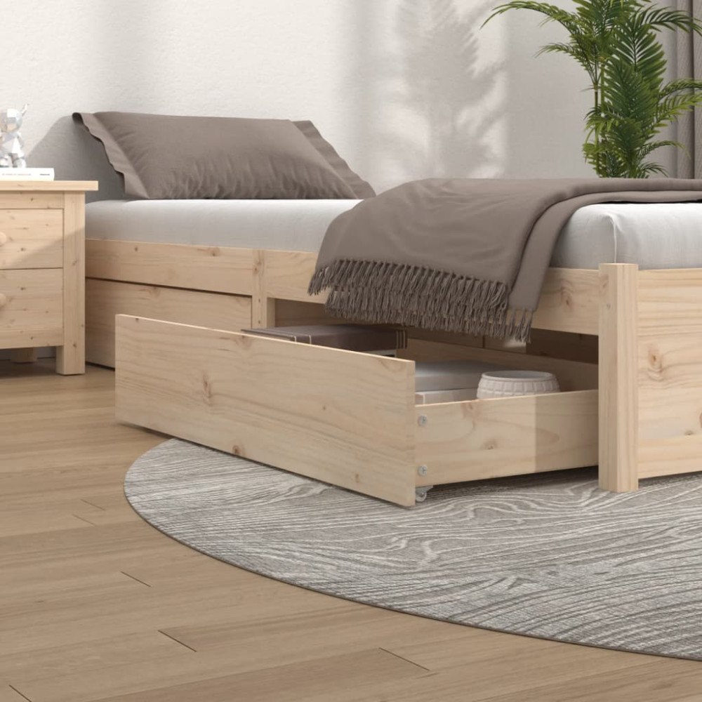 vidaXL Sänglådor 4 st massiv furu