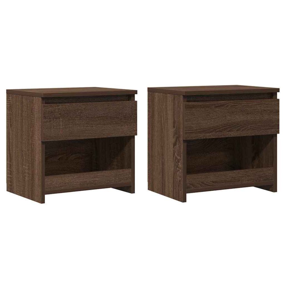 vidaXL Sängbord 2 st brun ek 40x30x39 cm konstruerat trä