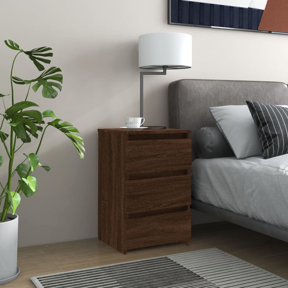 vidaXL Sängbord brun ek 40x35x62,5 cm konstruerat trä
