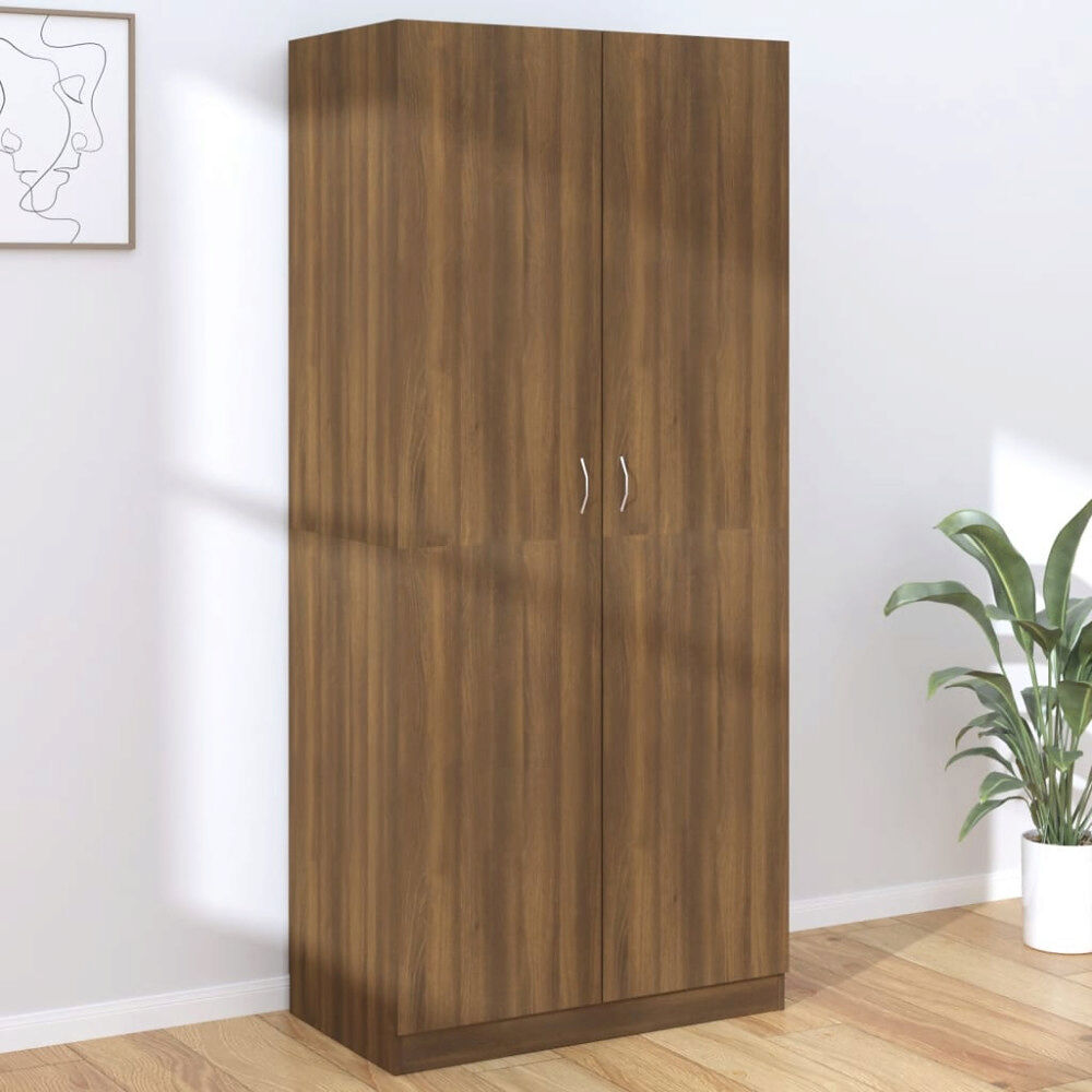 vidaXL Garderob brun ek 90x52x200 cm konstruerat trä