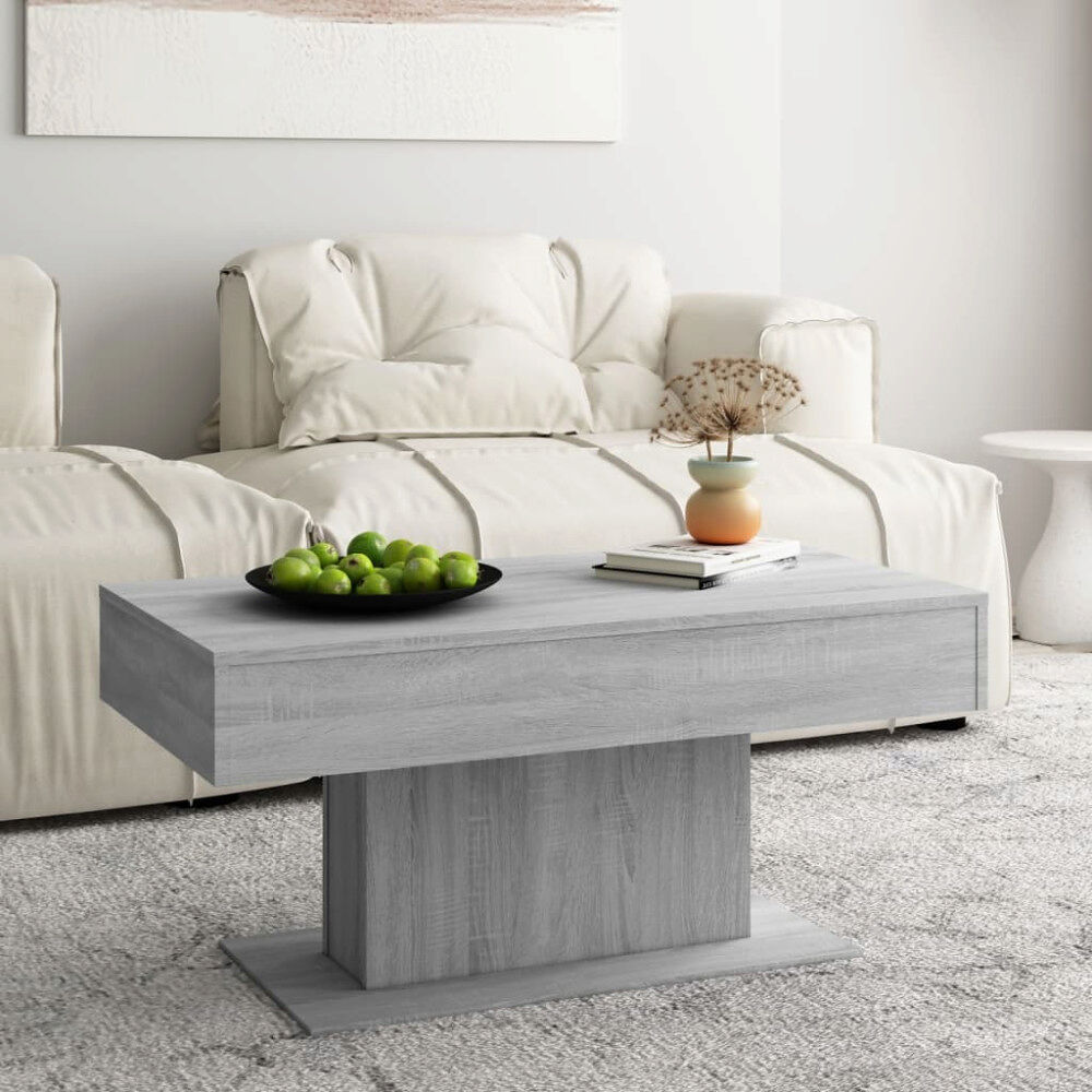 vidaXL Soffbord grå sonoma-ek 96x50x45 cm konstruerat trä
