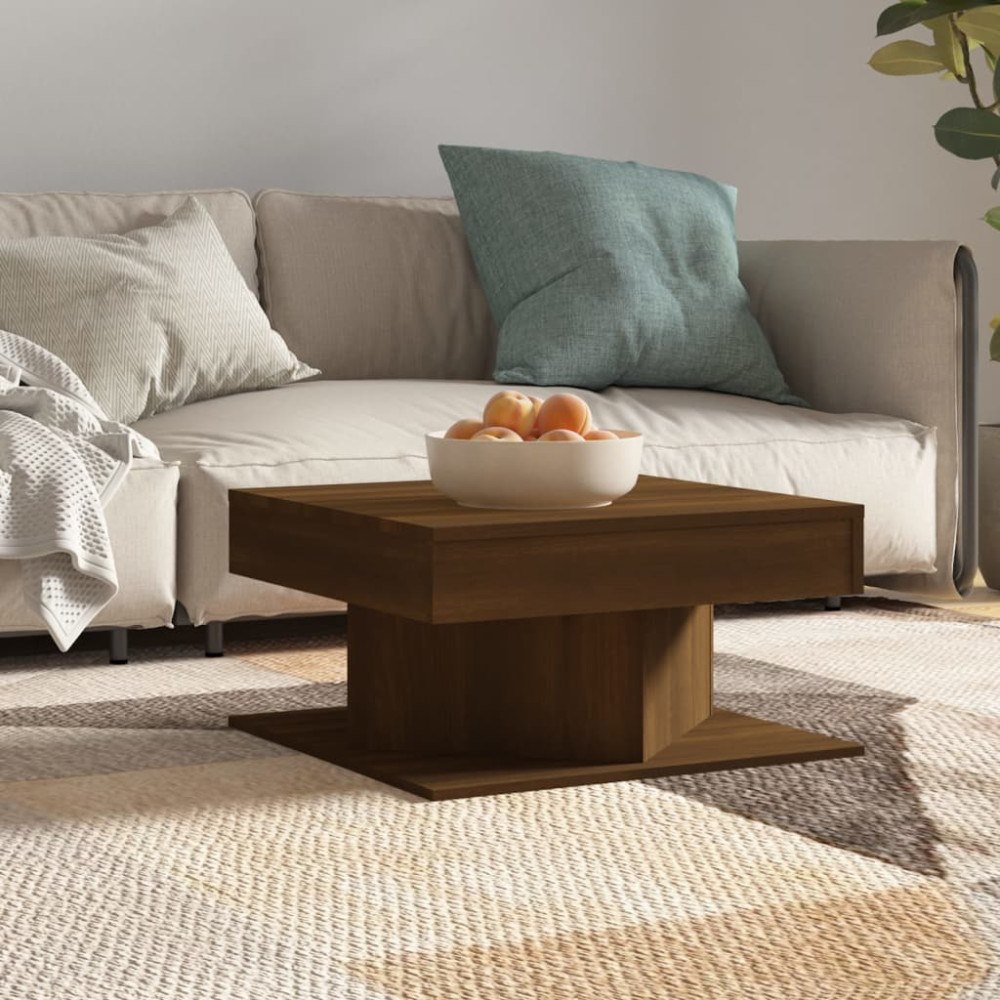 vidaXL Soffbord brun ek 57x57x30 cm konstruerat trä
