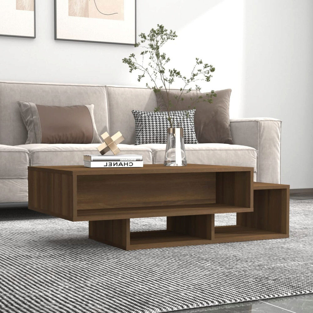 vidaXL Soffbord brun ek 105x55x32 cm konstruerat trä