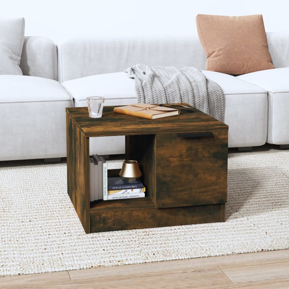 vidaXL Soffbord rökfärgad ek 50x50x36 cm konstruerat trä
