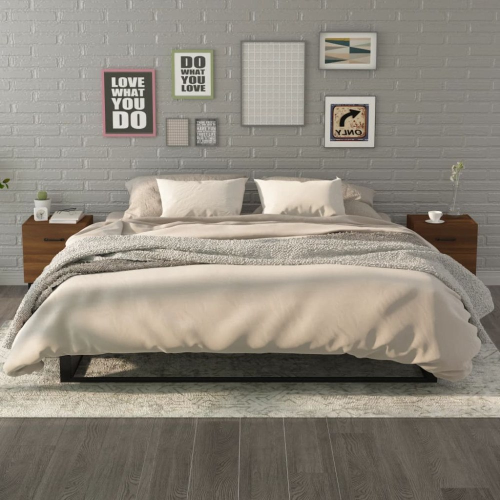 vidaXL Sängbord 2 st brun ek 40x35x47,5 cm