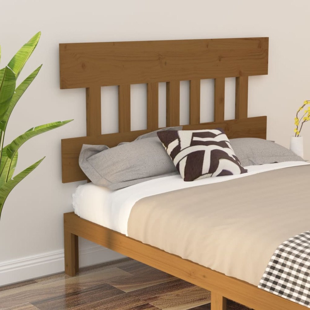 vidaXL Sänggavel honungsbrun 203,5x3x81 cm massiv furu