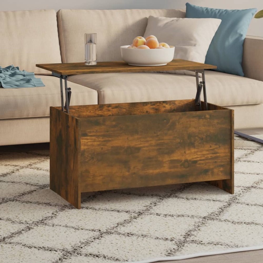 vidaXL Soffbord rökfärgad ek 102x55,5x52,5 cm konstruerat trä