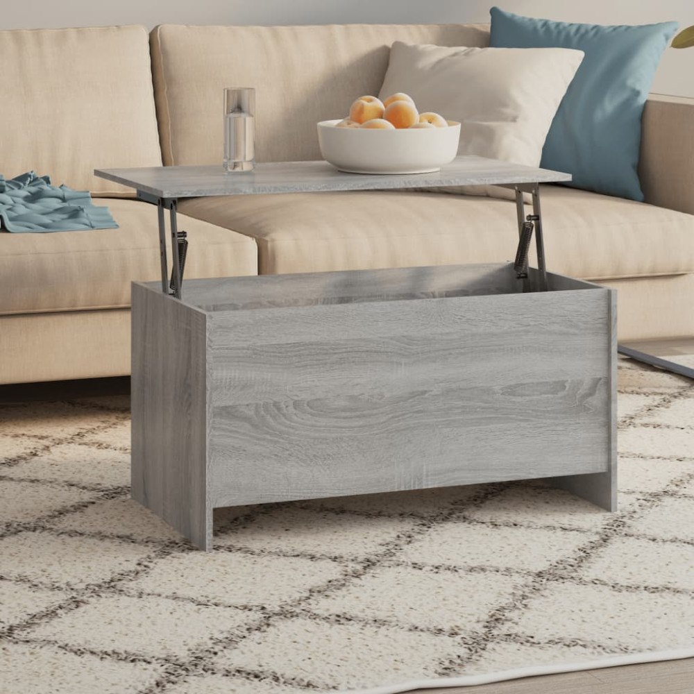 vidaXL Soffbord grå sonoma-ek 102x55,5x52,5 cm konstruerat trä