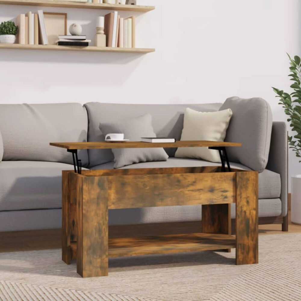 vidaXL Soffbord rökfärgad ek 101x49x52 cm konstruerat trä