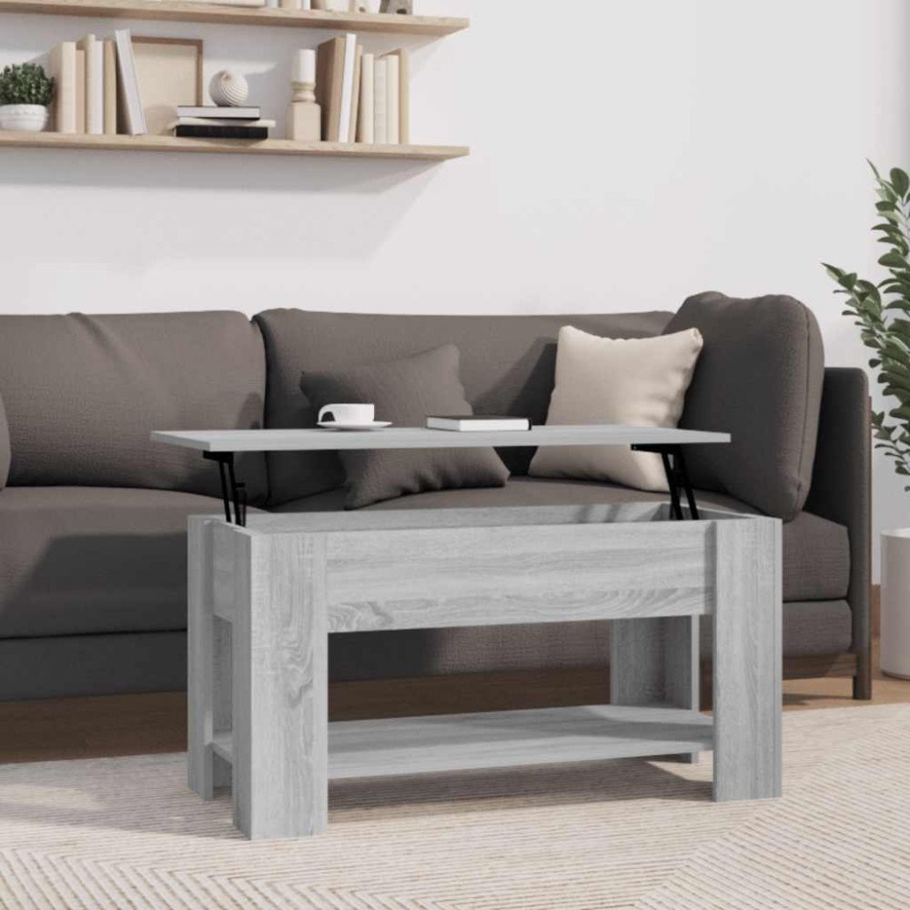 vidaXL Soffbord grå sonoma 101x49x52 cm konstruerat trä