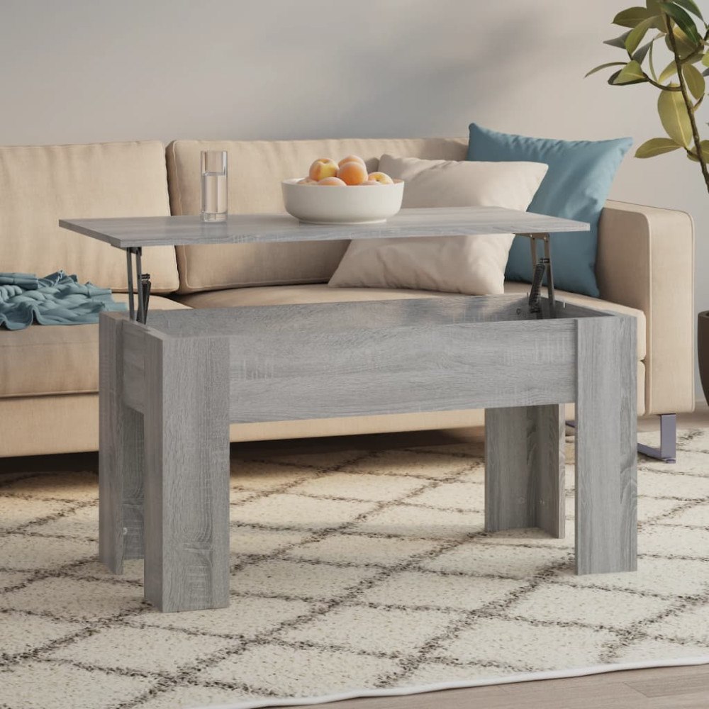 vidaXL Soffbord grå sonoma 101x49x52 cm konstruerat trä