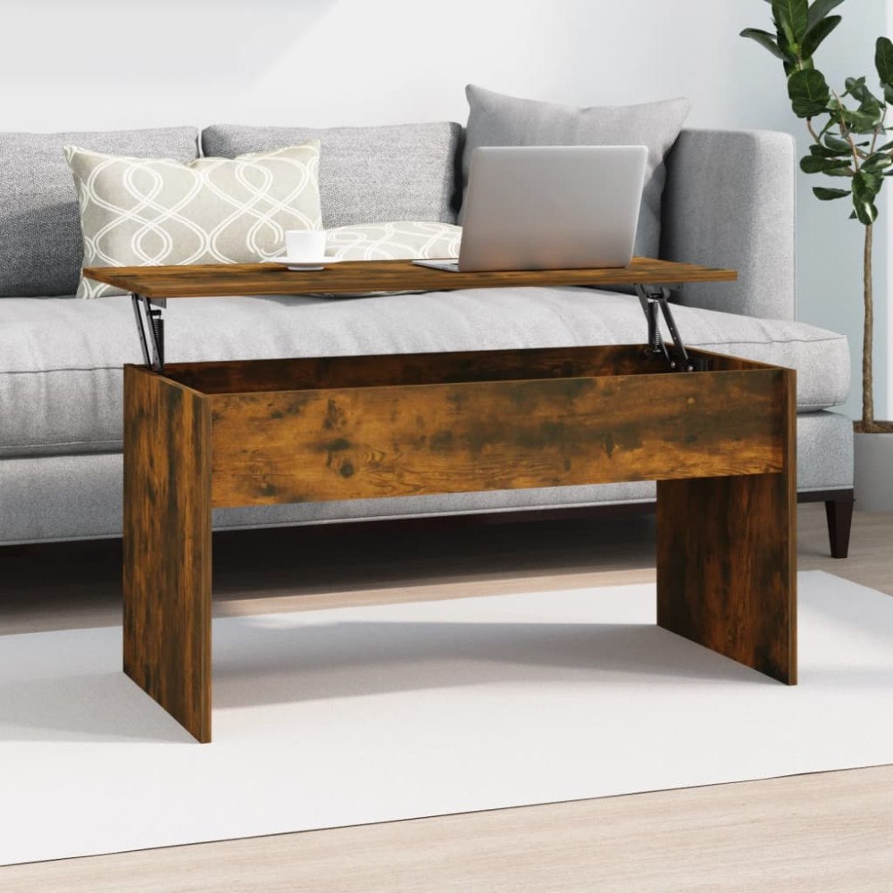 vidaXL Soffbord rökfärgad ek 102x50,5x52,5 cm konstruerat trä