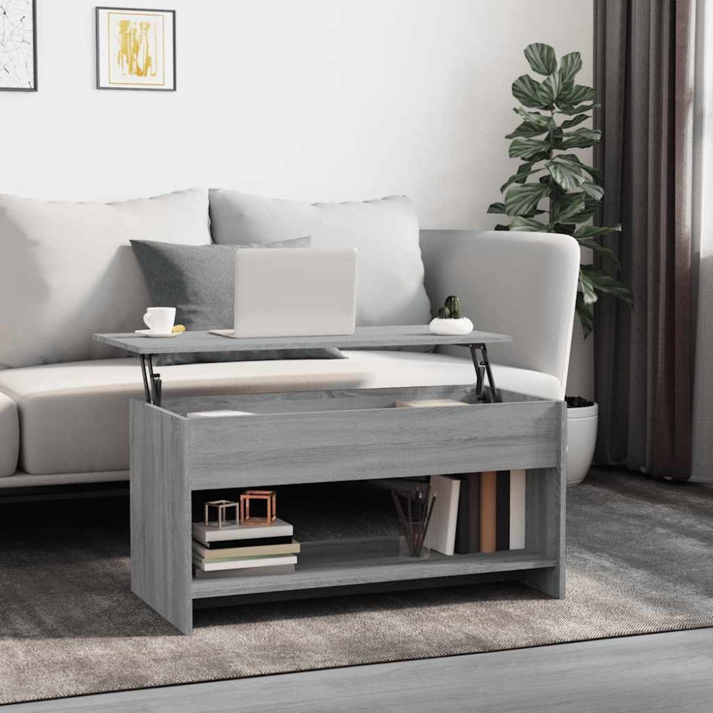 vidaXL Soffbord grå sonoma 102x50x52,5 cm konstruerat trä