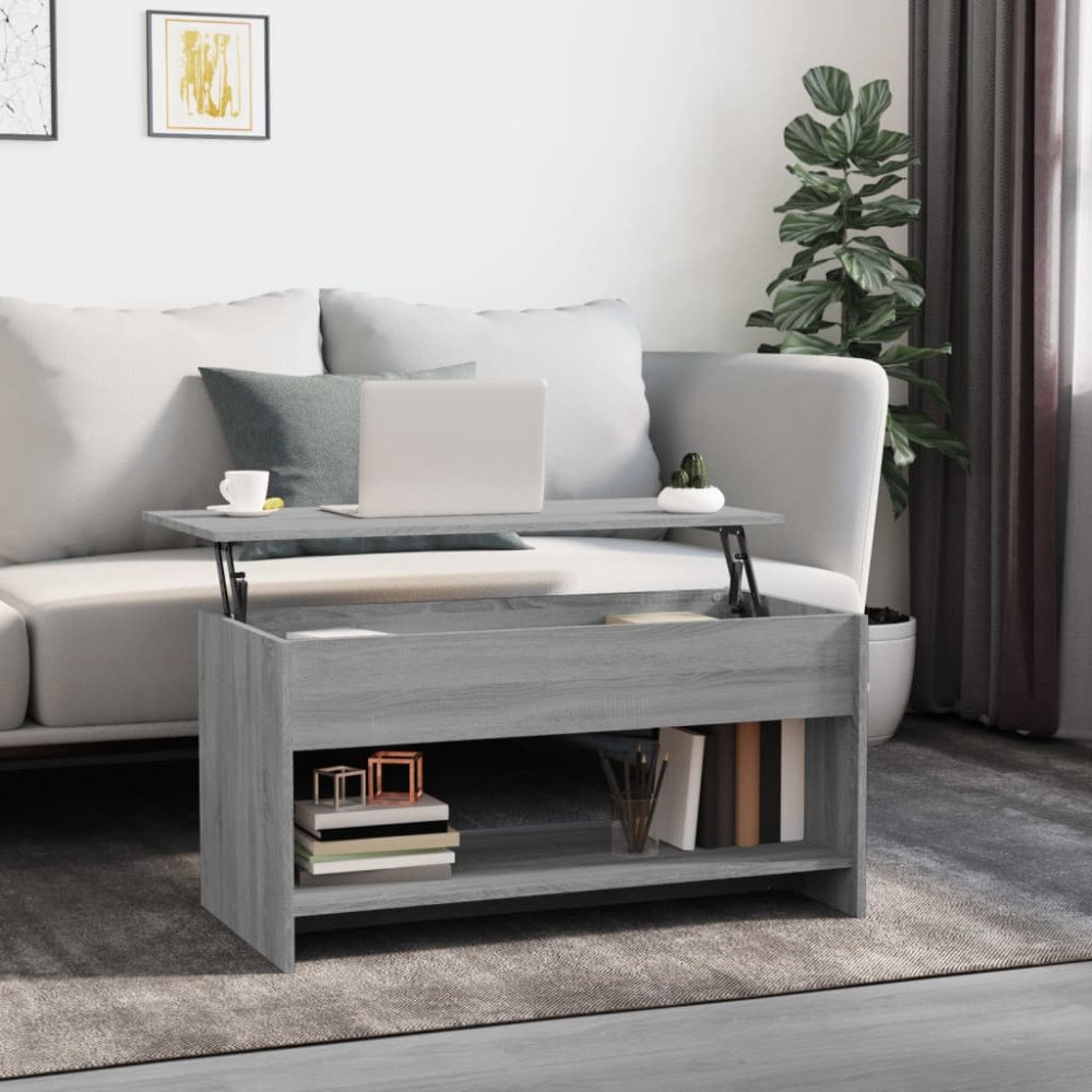 vidaXL Soffbord grå sonoma 102x50x52,5 cm konstruerat trä