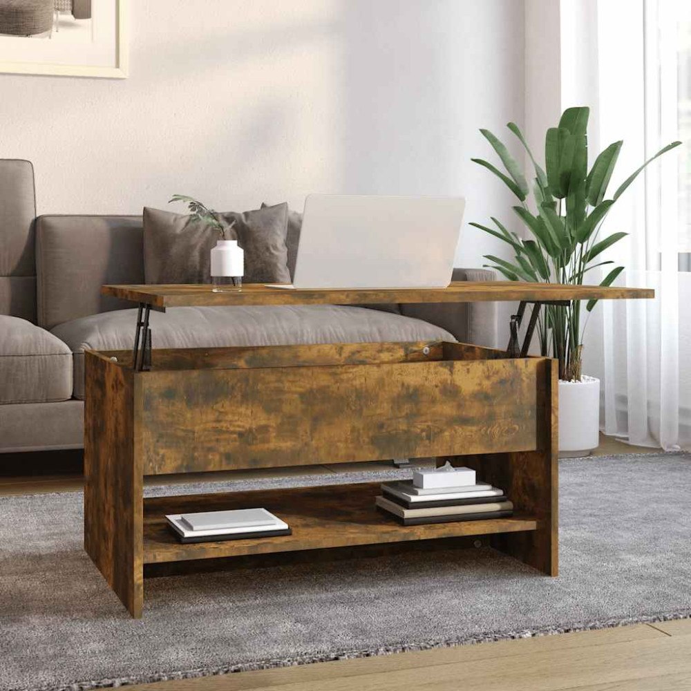 vidaXL Soffbord rökfärgad ek 80x50x40 cm konstruerat trä