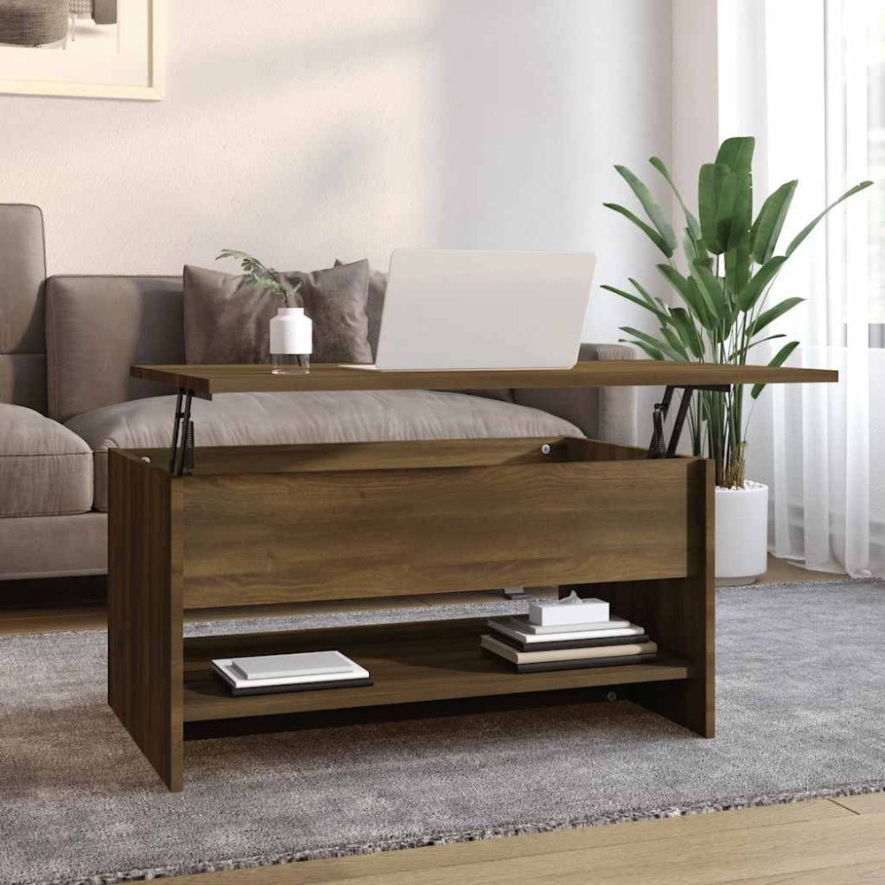 vidaXL Soffbord brun ek 80x50x40 cm konstruerat trä