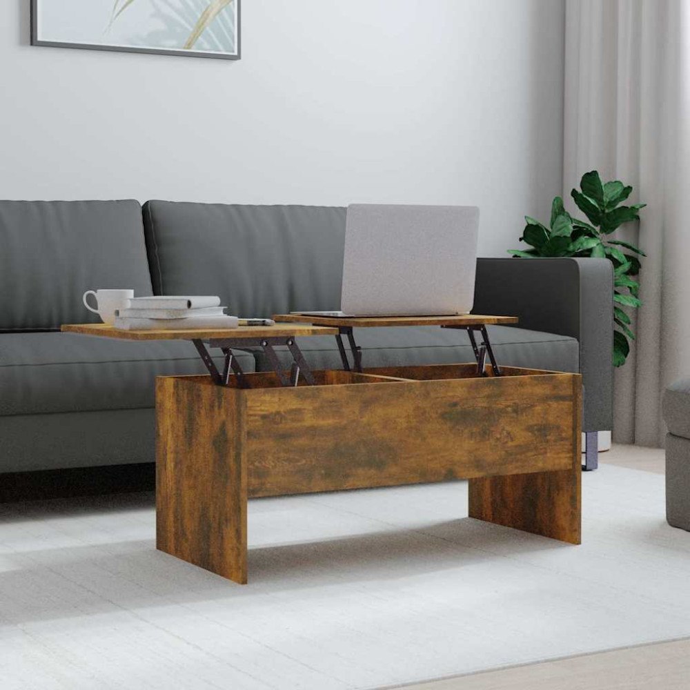 vidaXL Soffbord rökfärgad ek 102x50,5x46,5 cm konstruerat trä