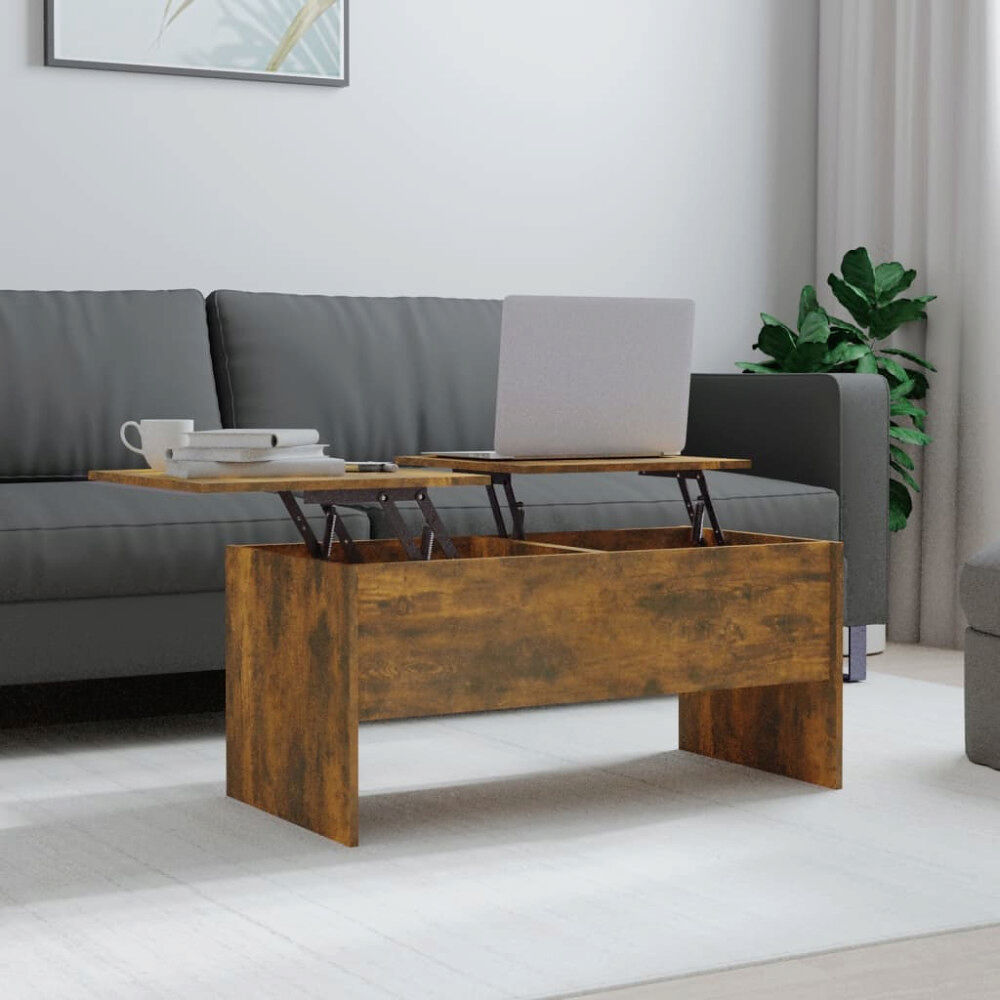 vidaXL Soffbord rökfärgad ek 102x50,5x46,5 cm konstruerat trä