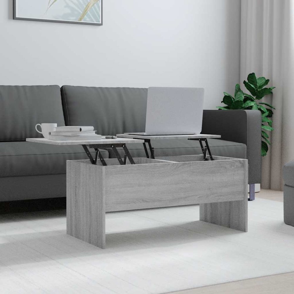 vidaXL Soffbord grå sonoma 102x50,5x46,5 cm konstruerat trä