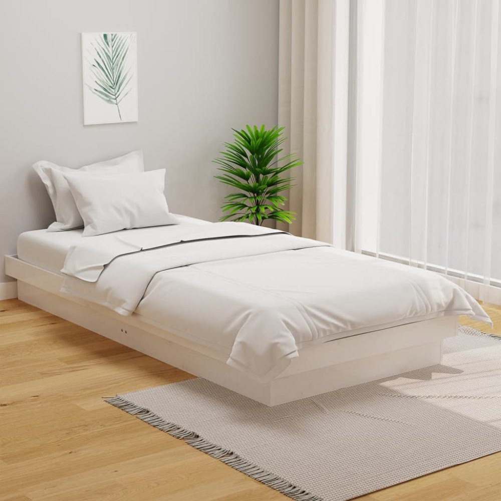 vidaXL Sängram vit massivt trä 100x200 cmmassiv