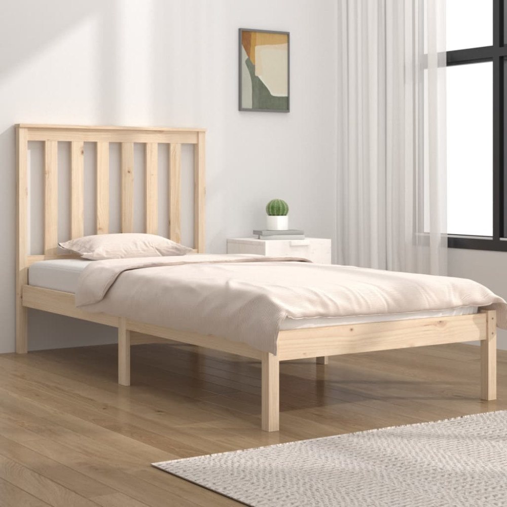 vidaXL Sängram massiv furu 100x200 cm