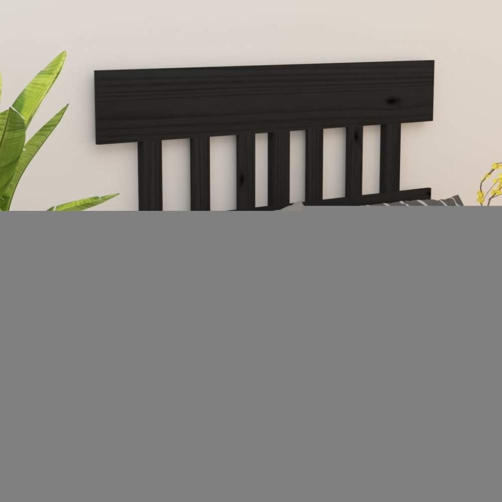 vidaXL Sänggavel svart 123,5x3x81 cm massiv furu