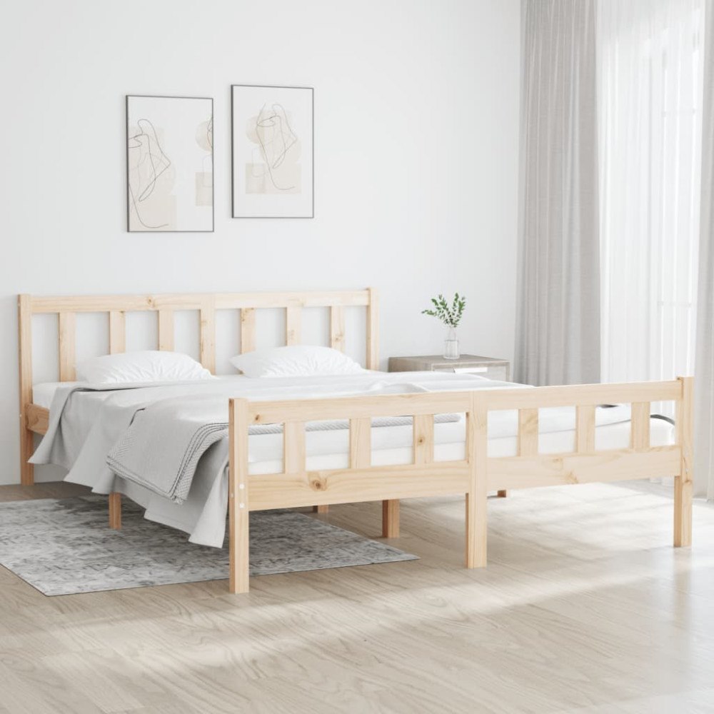 vidaXL Sängram massivt trä 150x200 cm