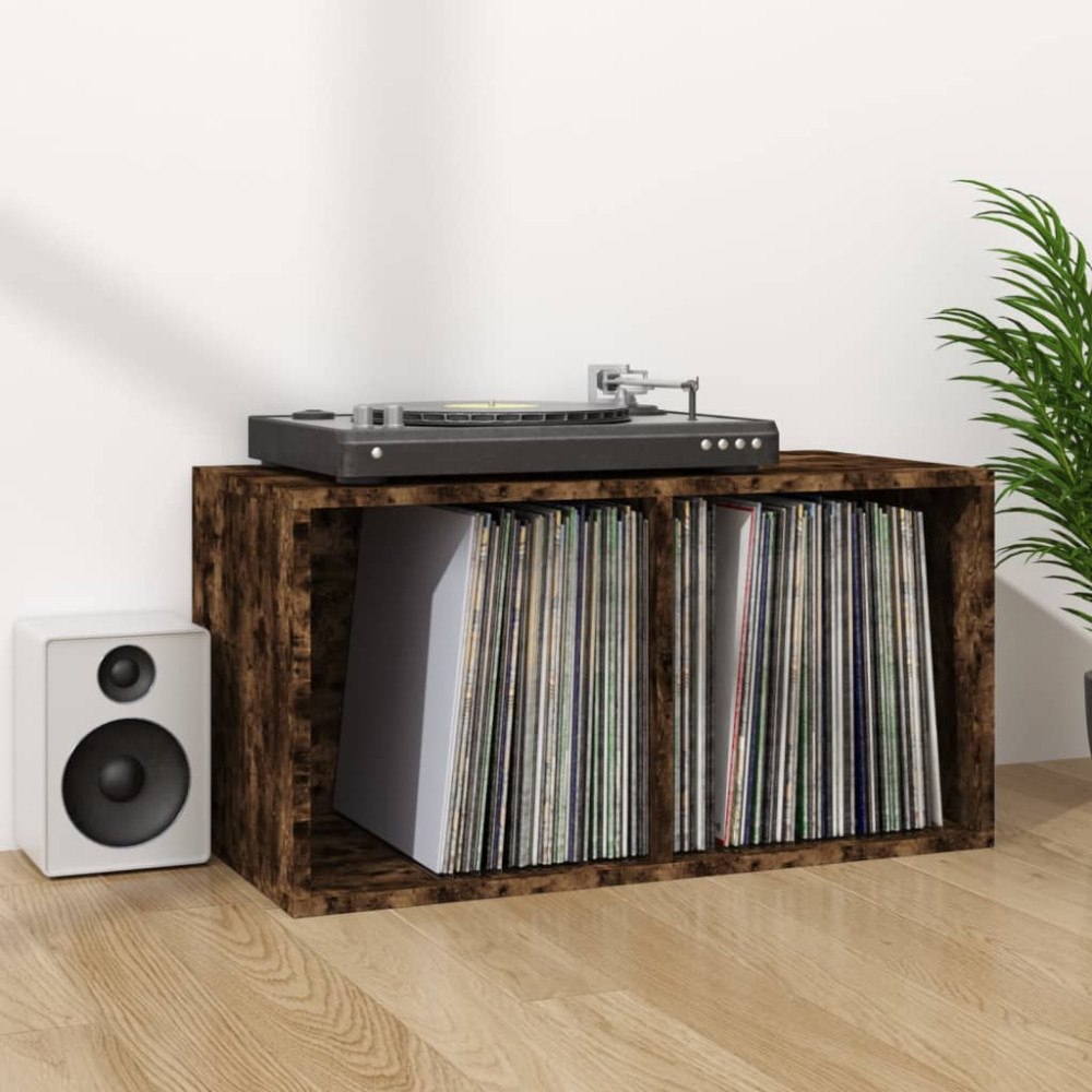 vidaXL Vinylhylla rökfärgad ek 71x34x36 cm konstruerat trä