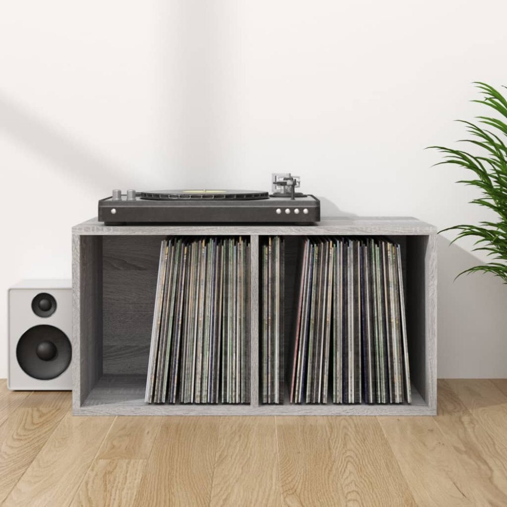 vidaXL Vinylhylla grå sonoma 71x34x36 cm konstruerat trä