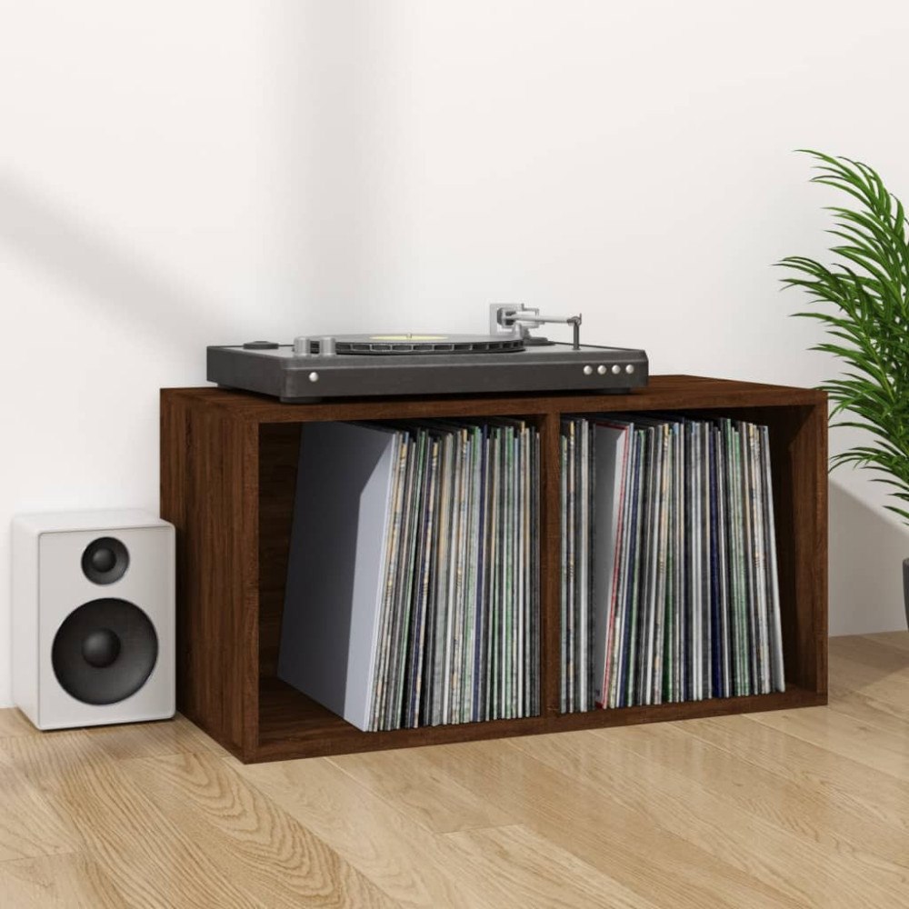 vidaXL Vinylhylla brun ek 71x34x36 cm konstruerat trä