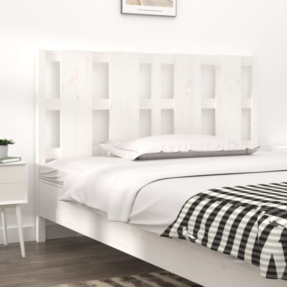 vidaXL Sänggavel vit 145,5x4x100 cm massiv furu