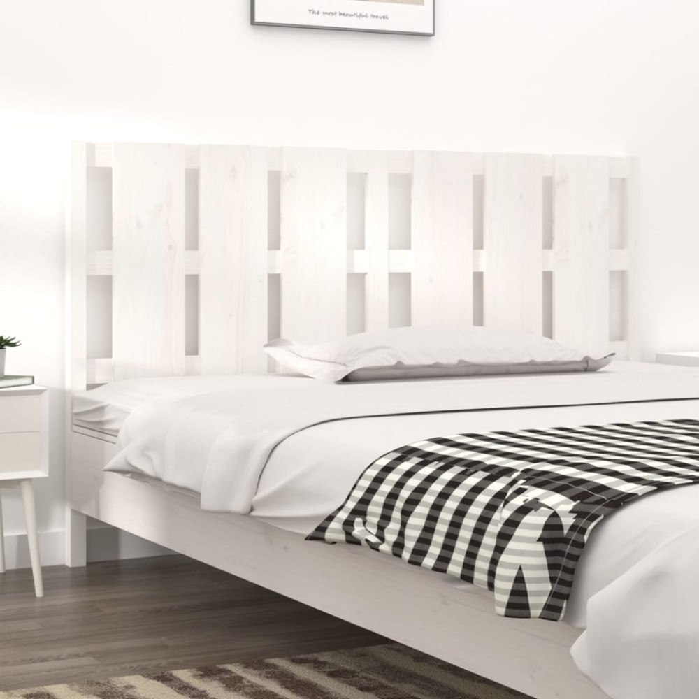 vidaXL Sänggavel vit 185,5x4x100 cm massiv furu
