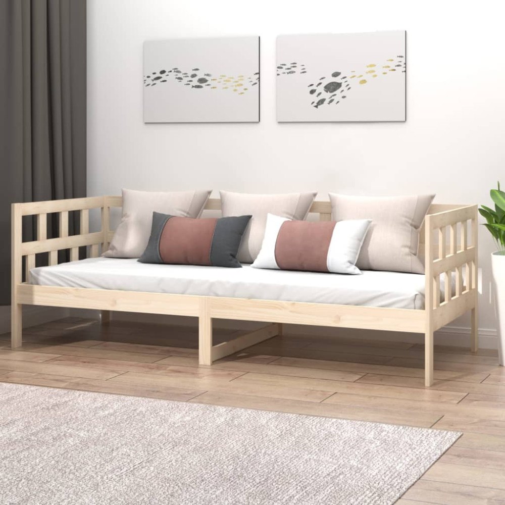 vidaXL Dagbädd massiv furu 90x200 cm