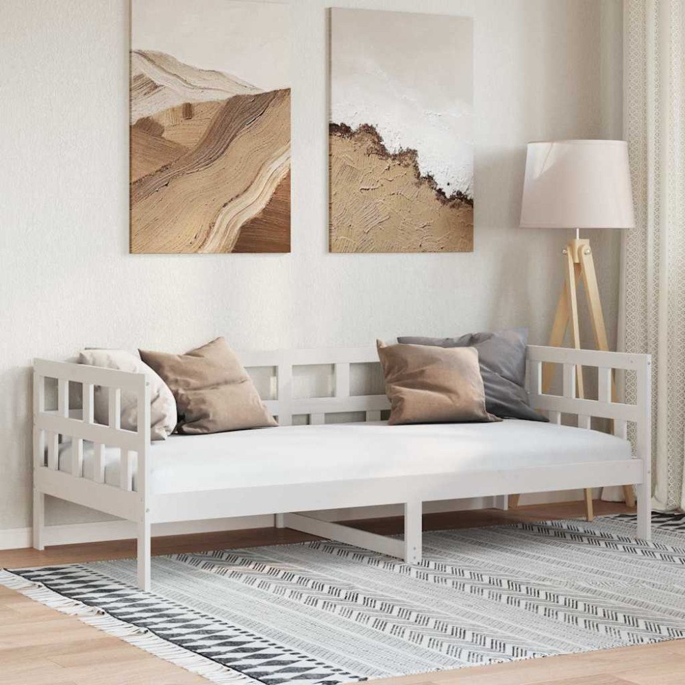 vidaXL Dagbädd vit 80x200 cm massiv furu