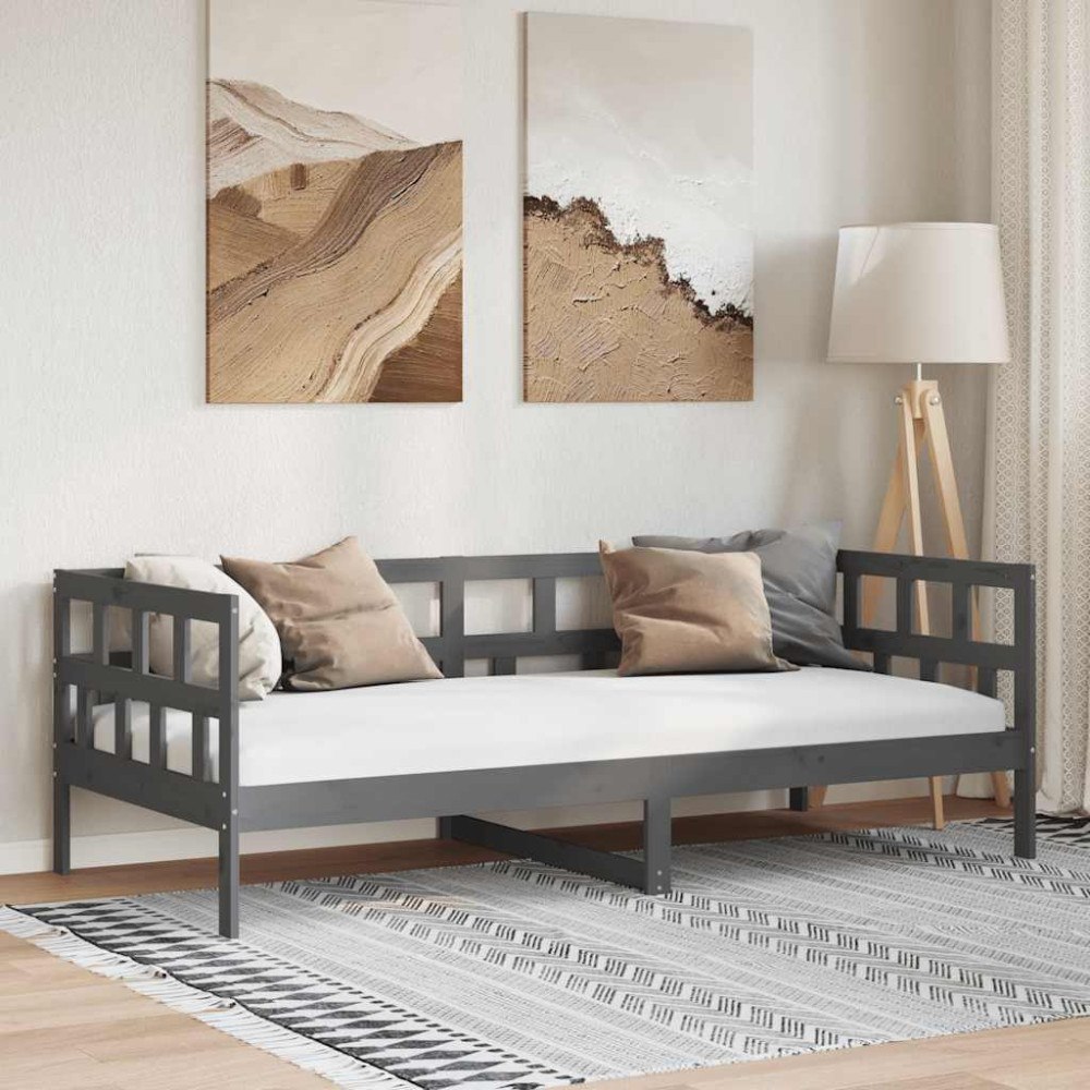 vidaXL Dagbädd grå 80x200 cm massiv furu