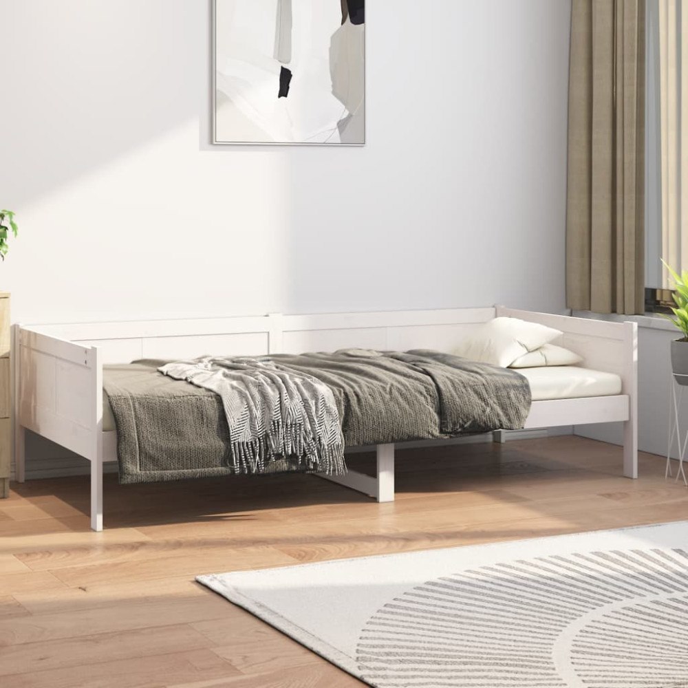 vidaXL Dagbädd vit massiv furu 90x190 cm
