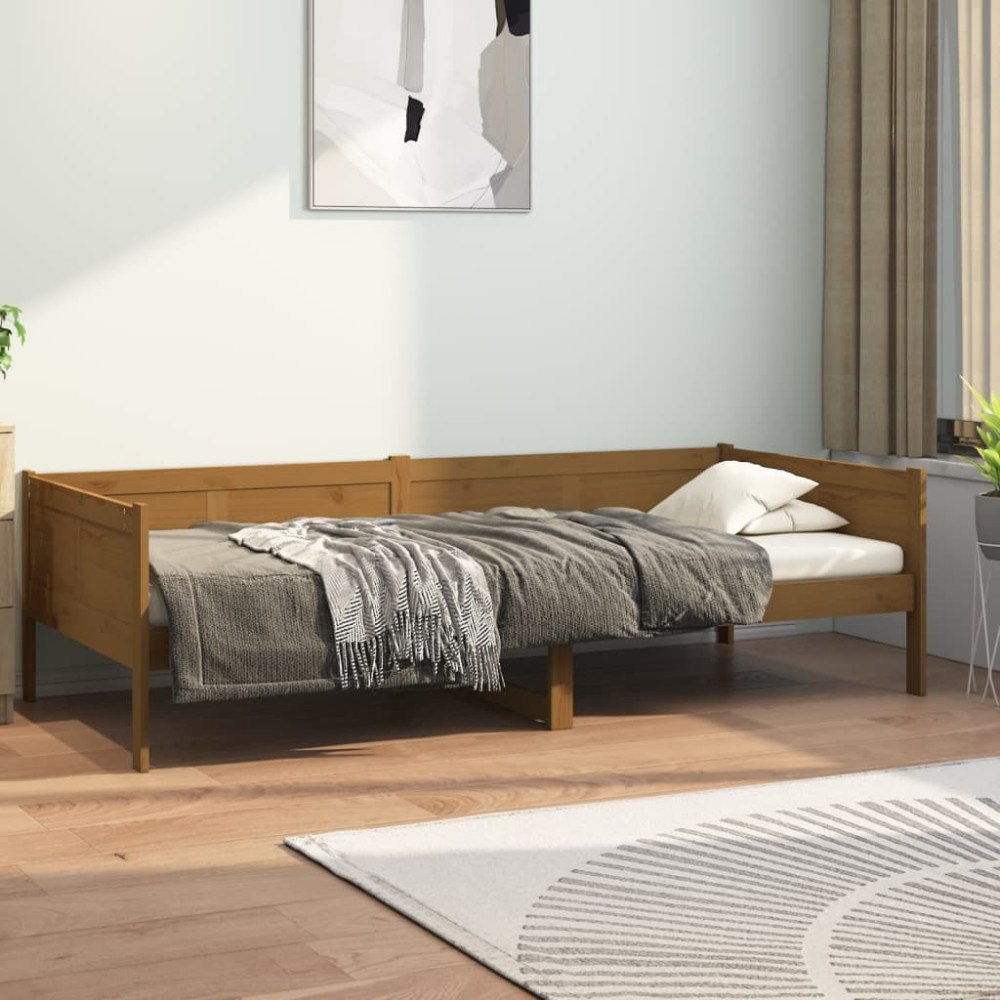 vidaXL Dagbädd honungsbrun massiv furu 90x190 cm