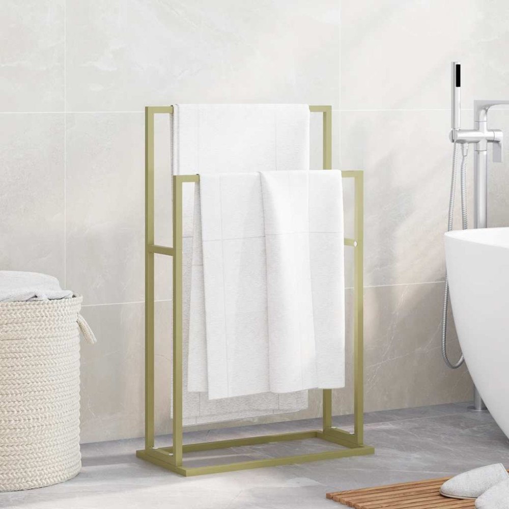 vidaXL Fristående handdukshängare guld 48x24x78,5 cm järn