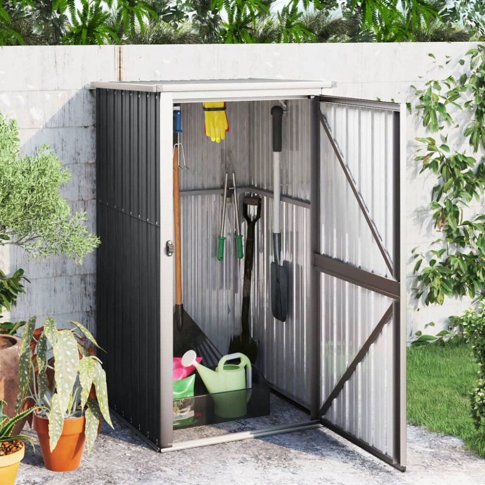 vidaXL Trädgårdsskjul antracit 88x89x161 cm galvaniserat stål
